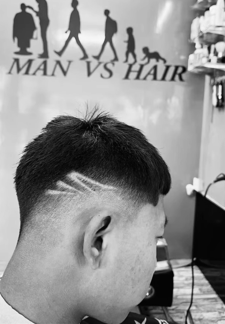 Classic scissor cut with clean styling