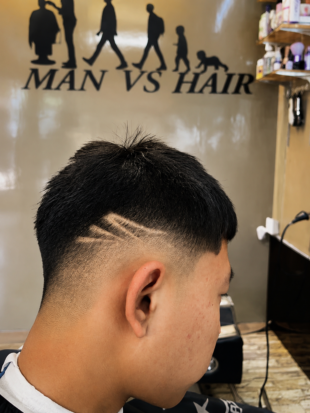 Modern pompadour hairstyle